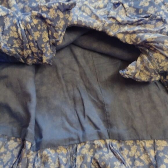 Bardot Paris Mini Flip Dress Blue Ditsy light blue white flowers ruffle hem XS - Picture 6 of 16